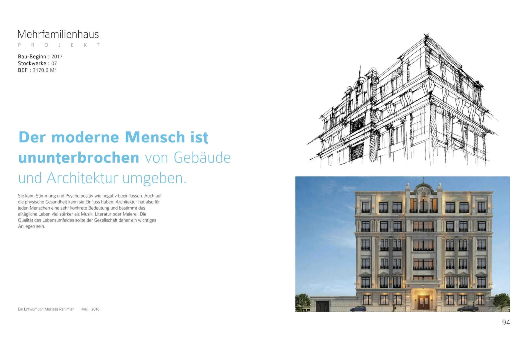 Mehrfamilienhaus – Baubeginn 2017 · 7 Stockwerke · 3.170,6 m² BGF