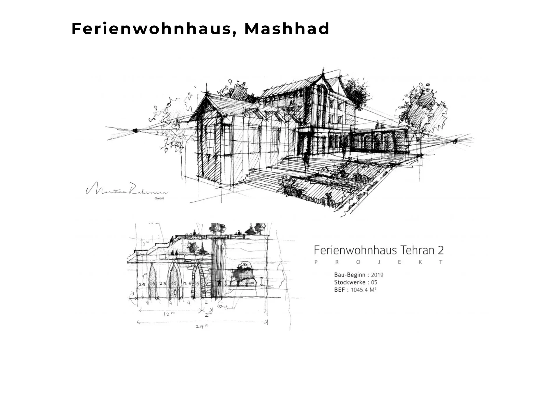 Ferienhaus Teheran – Skizze und Entwurf