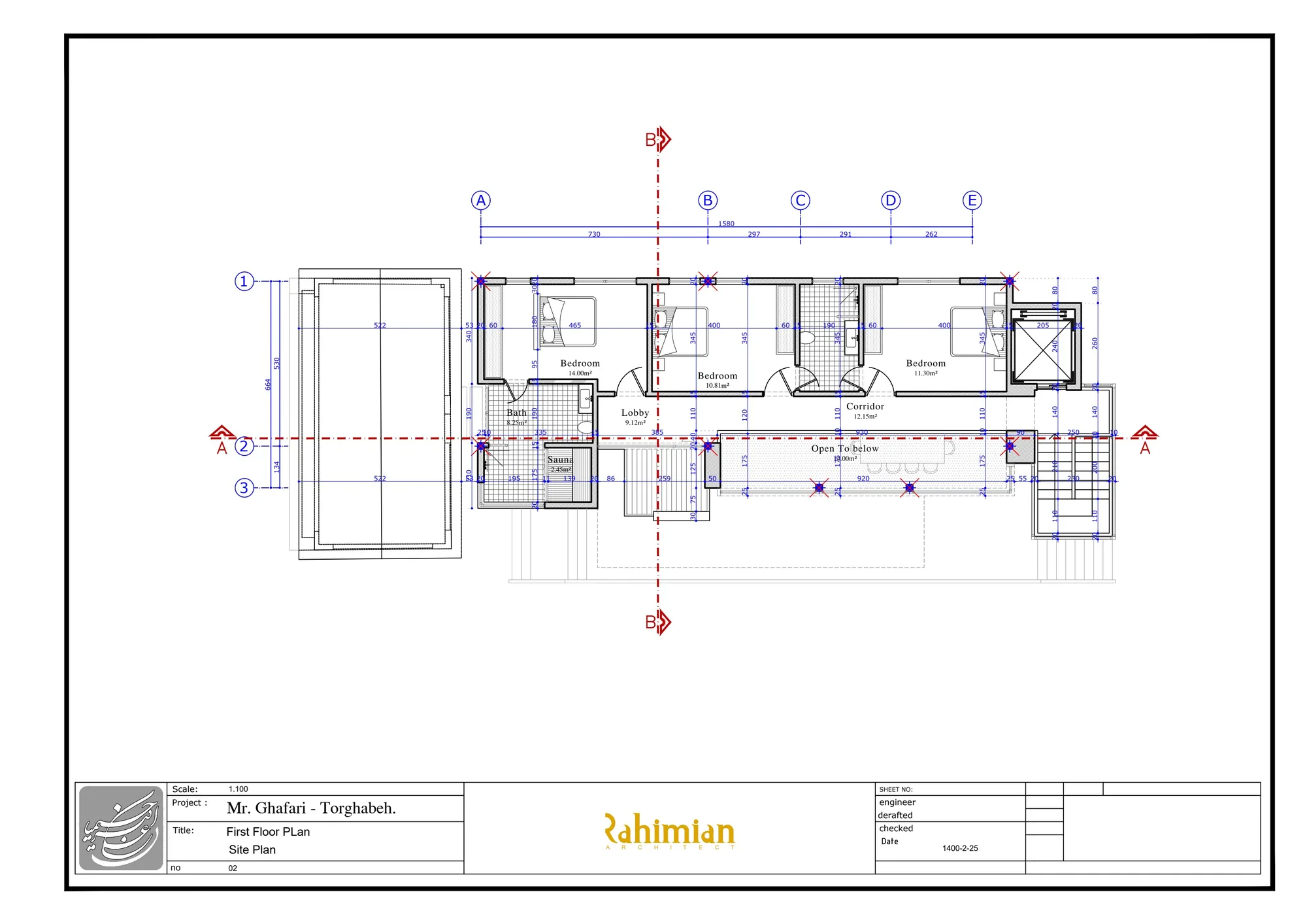 Ferienhaus – Planzeichnung