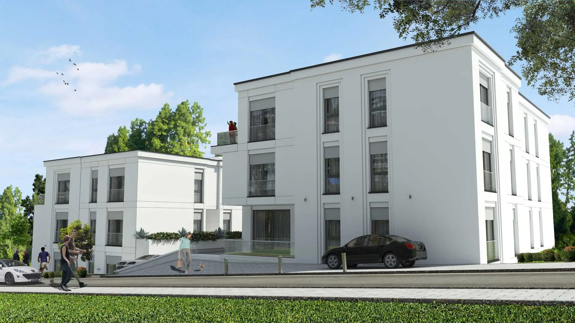 Mehrfamilienhäuser in Leimen mit gemeinsamer Tiefgarage, Entwurf MR Architekten