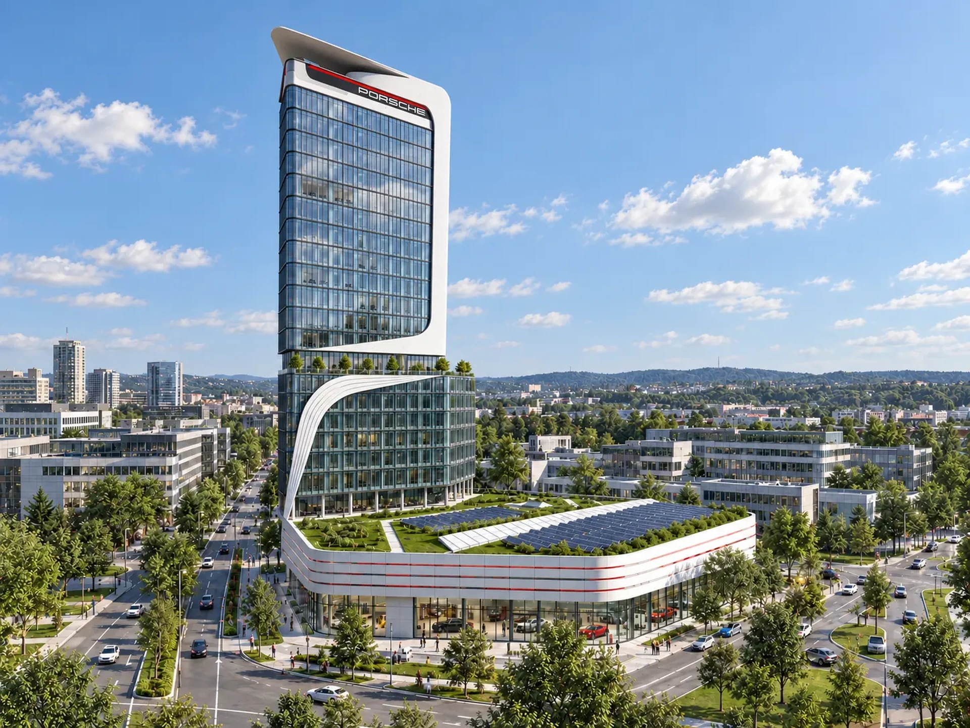 Fassadenstudie für den Porsche Design Tower am Stuttgarter Pragsattel, Konzept MR Architekten