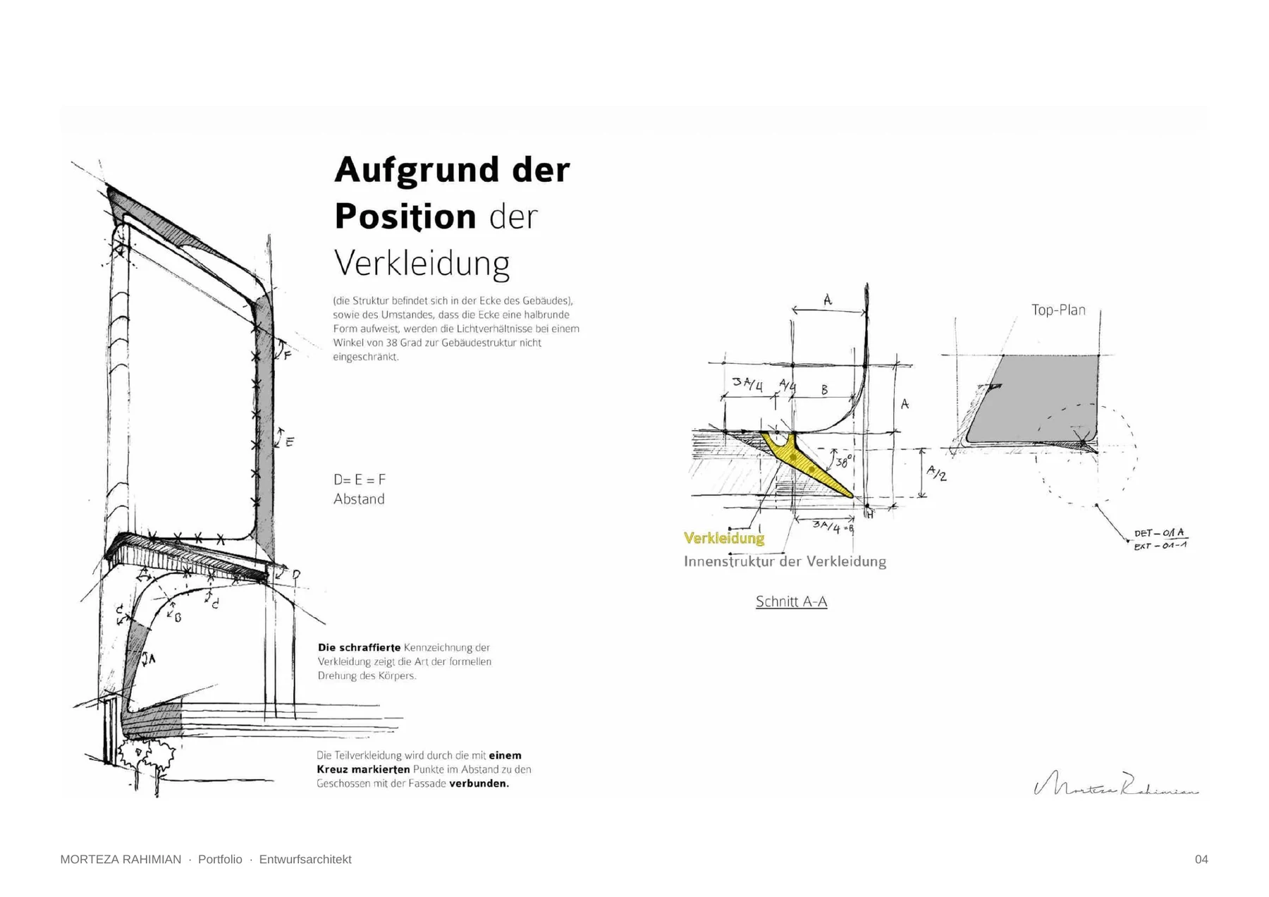 Fassadenstudie Porsche Design Tower – Skizze und Entwurf