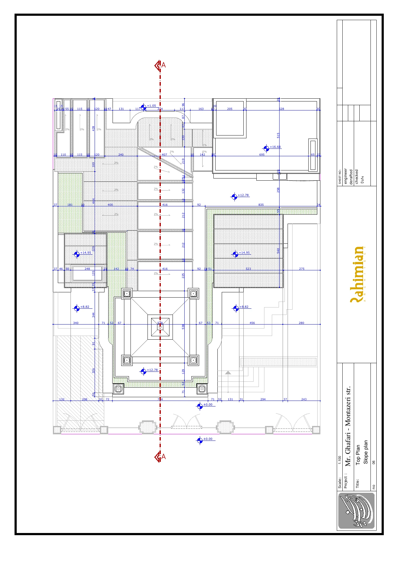 Stadtvilla Ghaffari – Planzeichnung