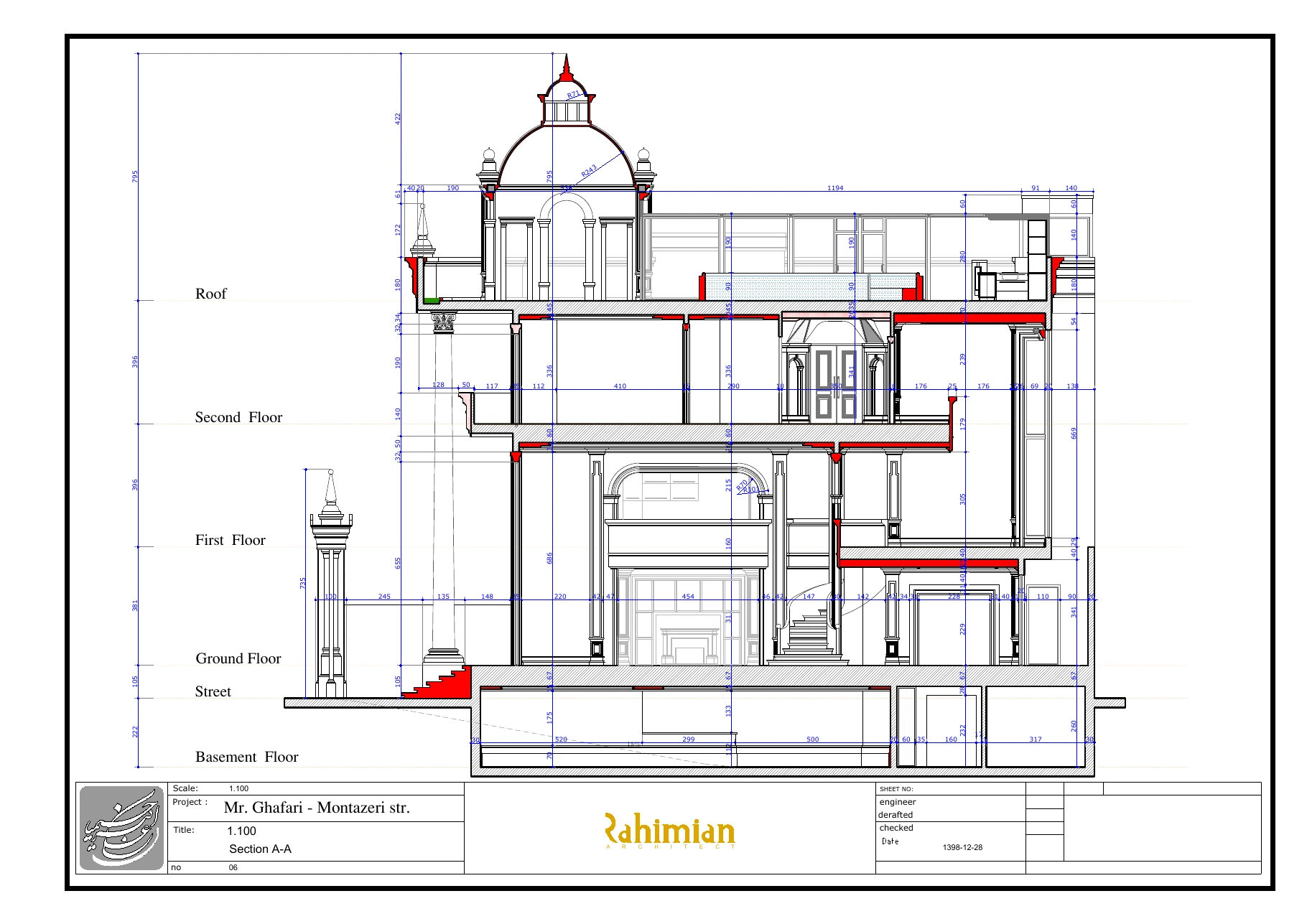 Stadtvilla Ghaffari – Planzeichnung